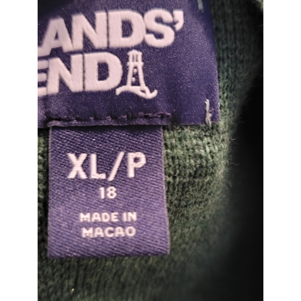 Lands' End Women Green Knit Blazer Cardigan Jacket Petite XL P 18 - Picture 6 of 7